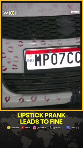 Indian Man Fined After Friend Covers Car With 3,400 Lipstick Marks in Social Media Stunt | WION