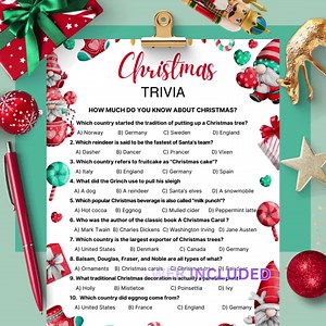 Christmas Trivia Games, Trivia Questions With Answers, Christmas Games Adults, Kids Christmas Games, Printable Christmas Party Games - Etsy
