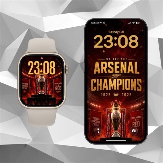 Arsenal Champions 2025-2026 Wallpaper Set – Trophy Iphone, Apple Watch (digital Download) - Etsy