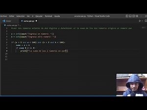 Leer dos números enteros de dos dígitos y determinar si la suma origina un número par Python