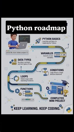 Python programming language |Python Roadmap | #viral #trending