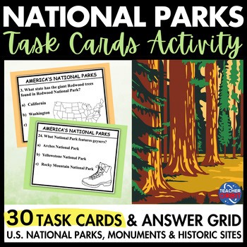 National Parks Task Cards | Earth Day Game | End of the Year Activity