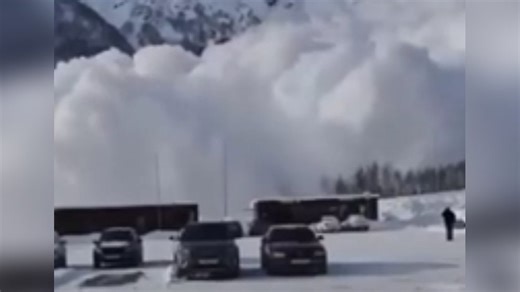 Force of nature: Giant avalanche engulfs cars and buses