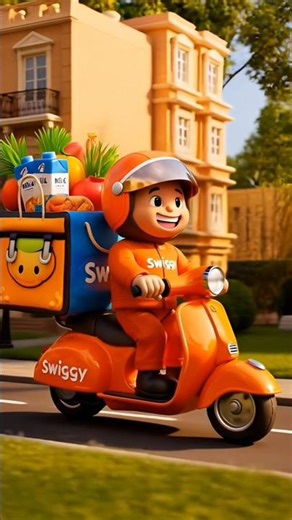 Swiggy Delivery Adventure 🛵🍔 | Fun 3D Animated Cartoon Short for Kids
