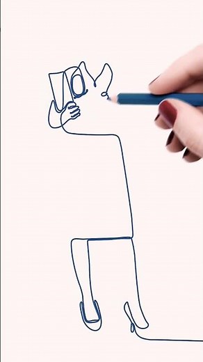 One Line Portrait Of Female Doctor Art