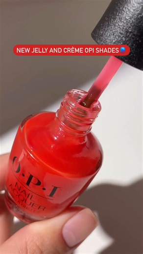 Spotlight on the *new* shades from our Make ‘Em Jelly Collection. 🔦🌟📣 Dew you in 12 translucent milky jelly hues, plus opulent opaques 😍 alllll with 3 weeks of wear. 👏 | OPI