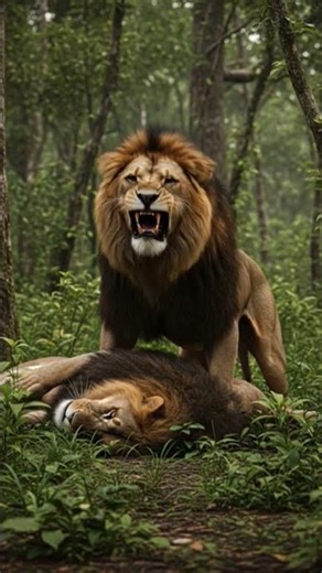 An angry Lion kills a lion in forest #lion #King #lionking#forest #viral #shortvideo#Prithvirajworld