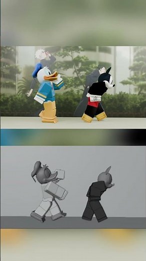 Gojo And Geto walk Blender Animation #jjk #roblox #donaldduck #mickeymouse #animation #walking #jjs