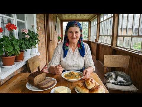 An Elderly Woman Cooking Homemade Food | Peaceful Rural Life in Eastern Europe