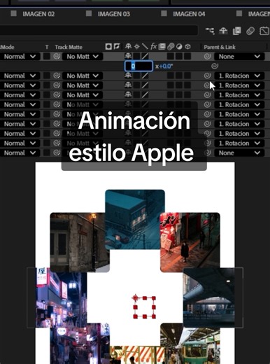 Tutorial de carrusel animado estilo Apple en After Effects
