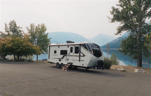 Cougar Western Elevation Travel Trailers - Strength in every detail. Big tanks, lithium-ready power, and rugged capability to keep you off-grid longer. Inside, panoramic views and open living spaces bring comfort to every mile. #ProvenInTheWild #KeystoneRV | Keystone RV
