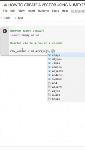How to Create a Vector using Numpy in Python?