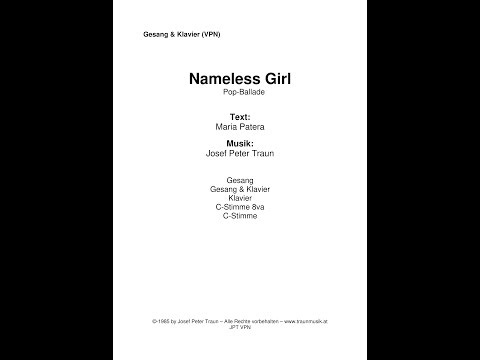 "Nameless Girl" für Gesang & Klavier (VPN)