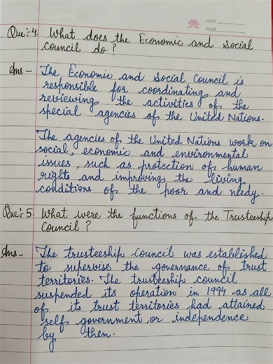 Class 5, Working of the United Nations, Q&Ans-Part5