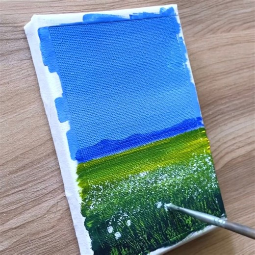 Spring nature acrylic painting 🏠🌼 | Vinee Painting