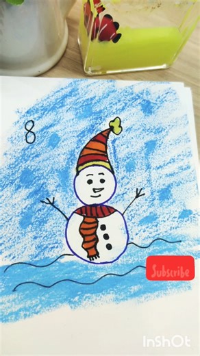 Easy snowman ⛄ drawing 🎄 #art #drawing #shorts #viralvideo #youtube #marrychristmas #santaclaus