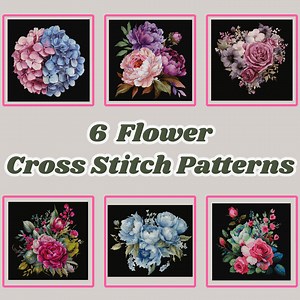 6 Flower Cross Stitch Patterns PDF, Floral Bundle, Embroidery Patterns, Instant Download, Cute X Cross Stitch Patterns, Counted Cross Stitch - Etsy
