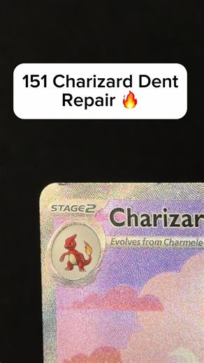 Fixing Three Dents on a 151 Charizard SIR!! #pokemon #pokémon #cardrepair #pokemoncards #pokemoncard