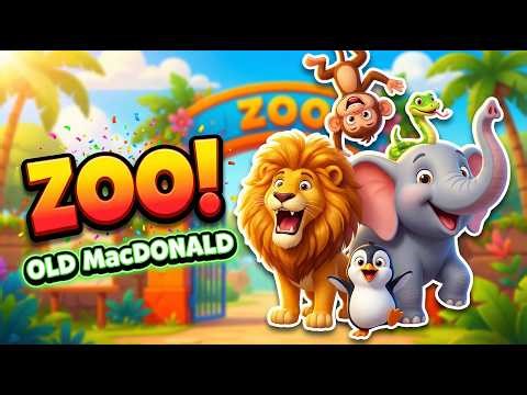 Old MacDonald Had a Zoo 🦁🐒🐧 | Zoo Animal Sounds Song | Tekamun Kids Songs
