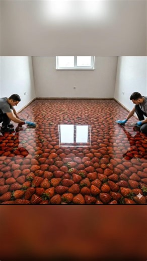 You Won’t Believe This Floor Is Made of REAL Strawberries 🍓