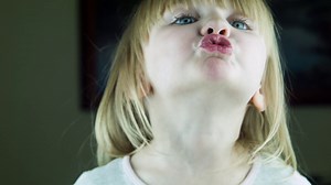 The Adorable Child Kisses Camera Stock Footage SBV-304347030 - Storyblocks