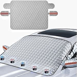 Car Windshield Cover for Snow, Ice, Uv, Frost and Rain，Frost Guard Windshield Cover for Cars, Sedansand Compact Suvs