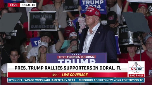 FULL SPEECH: President Trump Holds a Rally at Trump National in Doral, Florida - 7/9/24 | Right Side Broadcasting