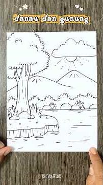 Cara menggambar pemandangan yang mudah # #caramenggambar #menggambar #drawing #gambarcerita