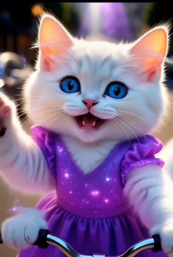 A cute rich human cat kitten finds a magical UFO gift…And her life becomes an adventure! ✨🐾👽