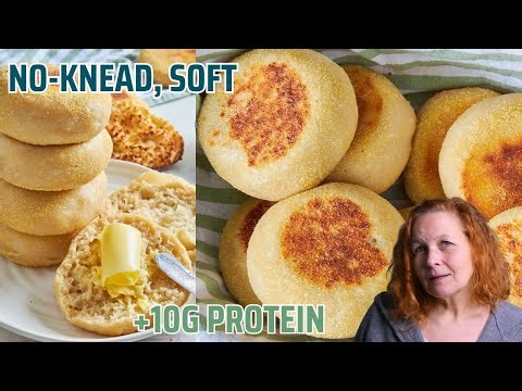 10g Protein Sourdough English Muffins (Overnight & No-Knead)