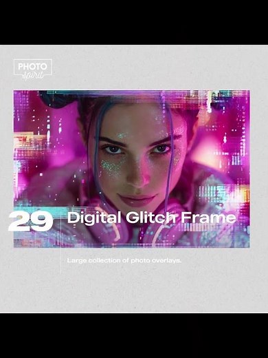 ✨💥 29 Premium Digital Glitch Frame Overlays for Stunning Designs #overlays #Photoshop #design