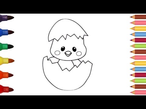 Cute Egg Hatched Drawing, Painting & Coloring For Kids and Toddlers_Child Art🌈🎨