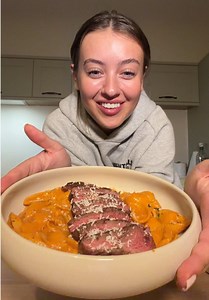 Homemade Marry Me Pasta with Steak & Garlic Bread