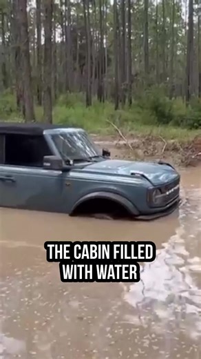 oops, When you sent your Bronco too hard and the interior fills with water. When you send it too hard off-road in the trails through a mud puddle, but you know what? It's built Ford Tough! Even though the cabin filled with water, the Bronco drove home and went on it's Merry way! Now that is adventure!