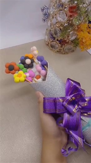 Clay flower bouquet| Artificial bouquet |forever flower bouquet ideas #2min #craft #diy