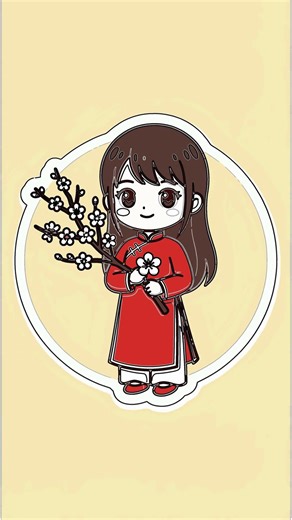 Draw Chibi Áo Dài Girl for Beginners! Tet Art