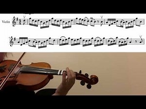 FIOCCO Allegro violin tutorial/sheet music/accompaniment/close up/performance tempo