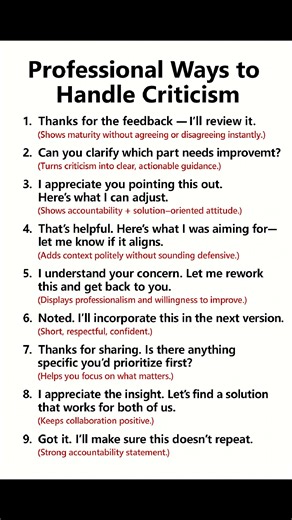 Smart Ways to Respond to Criticism | Learning Treasure
