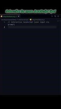 Interactive JavaScript User Input Via Prompt #javascript #coding #scripting #advanced #example