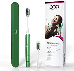 Go Plus Sonic Toothbrushes for Adults w/Electric Toothbrush Case - Electric Toothbrush for Adults & Kids - Sonic Toothbrush w/ 2 Speeds - 18000-24000 Vibrations Per Minute (Emerald Green)