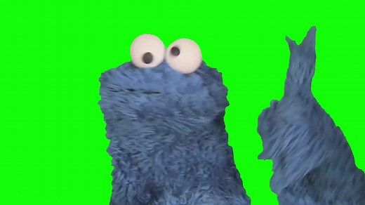 Cookie Monster Green Screen Eating Cookies Meme
