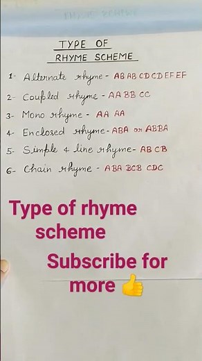 Type of rhyme scheme|English literature|poetic Device #Shorts