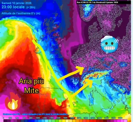 Tornado in Italia on Instagram: "❄️🔥 TEMPERATURE IN AUMENTO Le correnti oceaniche stanno per portare alla fine di questa fase invernale su buona parte d'Europa come vediamo in questa animazione dello zero termico nei prossimi giorni. Andranno infatti ad erodere il muro gelido sulla Mitteleuropa, relegandolo verso l'est. Si attiveranno correnti più umide meridionali portando qualche nube, ma bassa probabilità di fenomeni soprattutto nei settori tirrenici (forse perturbazioni più organizzate dal 