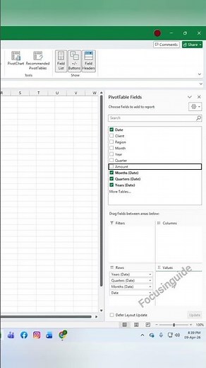 🚀Build a Professional Dashboard in 1 Click! Excel Timeline Magic ⚡ #pivottable #focusinguide