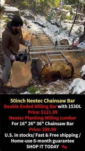 Neo-tec 50 inch doubld ended chainsaw bar and chain milling show #chainsaw #stihl #diy #tools