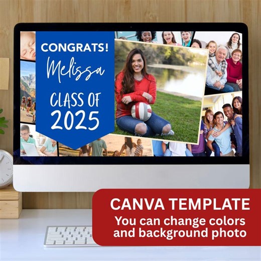 Graduation Slideshow Template 2025, Graduation Slideshow Video, Slideshow Template Canva, Canva Slideshow Template, Graduation Powerpoint - Etsy