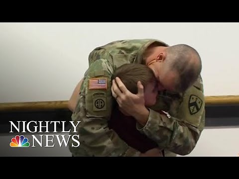 Soldier Surprises Son In Emotional Video | NBC Nightly News