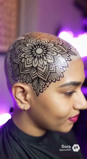 Beautiful Indian Woman shaves head and gets head tattoo #makeuptutorial #mottai #gundu #bald #takli