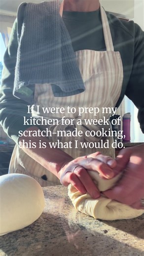 If I want a week of homemade meals to actually happen, I don’t start with recipes, I start with my kitchen. This is the simple reset I do before the week begins (usually on Sunday after church) so cooking feels supportive instead of overwhelming. • Clean out the fridge (including wiping it down) and take inventory of what’s running low. • Choose a few core meals (not an overcomplicated plan) that I know my family loves and then fill in the blanks as the week goes on. Sometimes I do a full week m