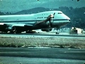 Pan Am Flight 845 was a Boeing 747-121, registration N747PA, operating as a scheduled international passenger flight between Los Angeles and Tokyo, with an intermediate stop at San Francisco International Airport On July 30, 1971, at 15:29 PDT, while it was taking off from San Francisco bound for Tokyo, the aircraft struck approach lighting system structures located past the end of the runway, which seriously injured two passengers and caused significant damage. The crew continued the takeoff, f